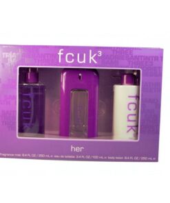 FCUK 3 Her Edt 100ml + Fragrance Mist 250ml + Body Lotion 250ml